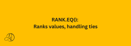 RANK.EQ(): Ranks values, handling ties