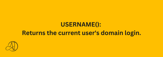 USERNAME(): Returns the current user's domain login.